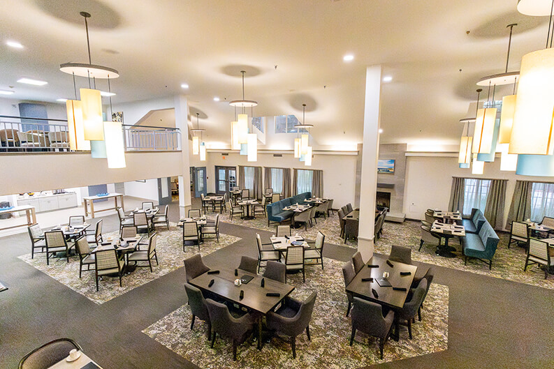 Open Space Dining Room Area For Seniors in Independent Living Facility Open Space Dining Room Area For Seniors in Independent Living Facility