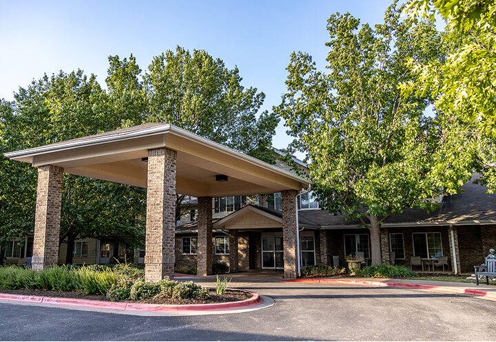 Outdoor Front Entrance Garden at Retirement Facility Outdoor Front Entrance Garden at Independent Living Facility